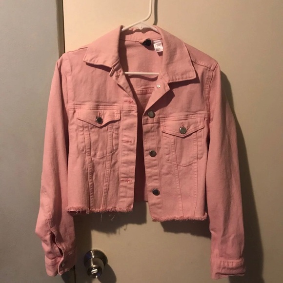 h&m pink denim jacket